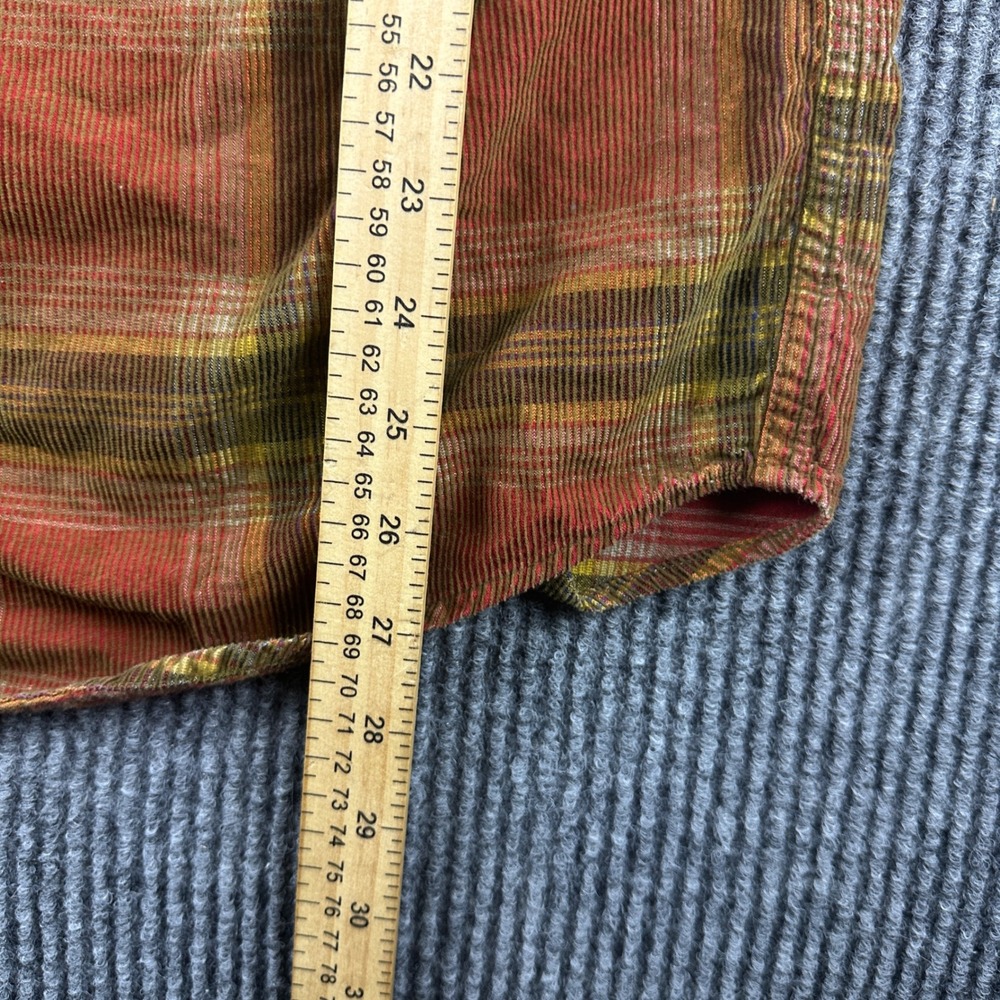 Territory Ahead Mens Large Red Plaid Corduroy Long Sleeve Button Down Shirt L - Picture 7 of 9